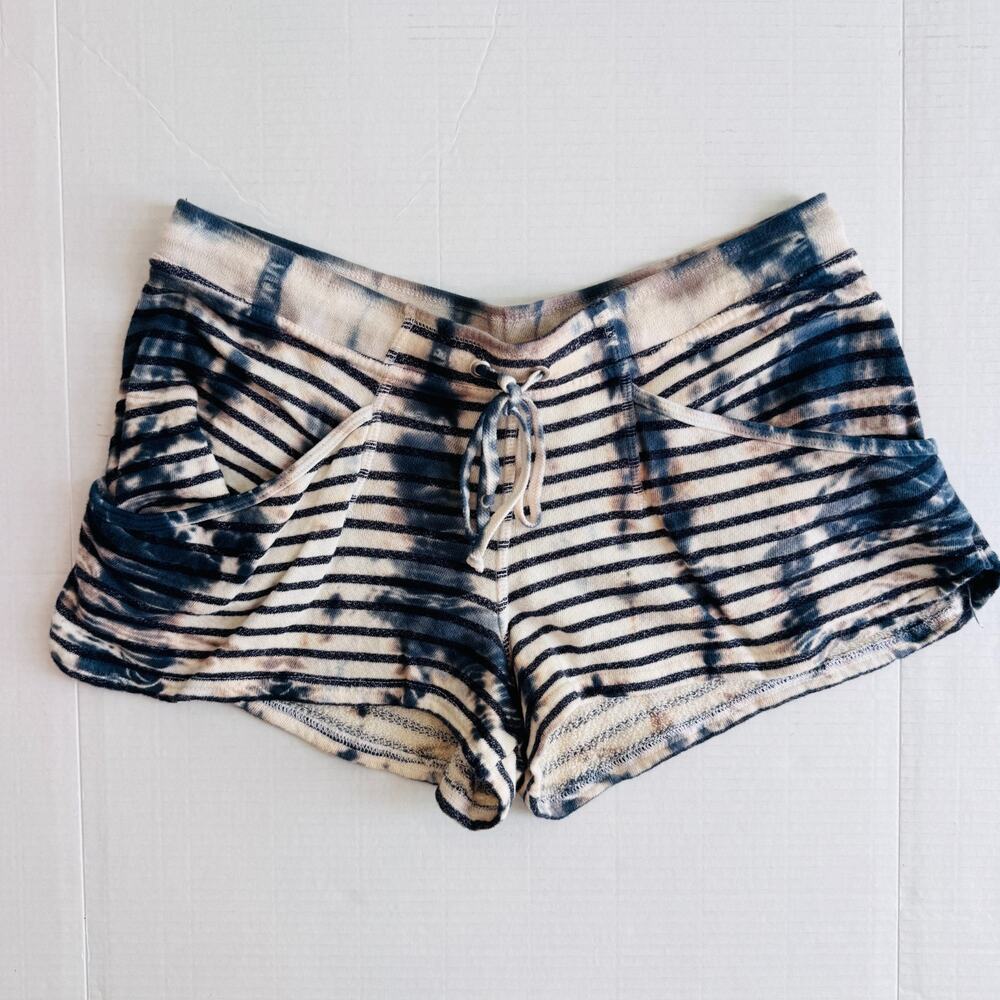 Hard Tail Forever Y2K Shorts Women Medium Mini Tie Dye Stripe Terry Cloth Lounge